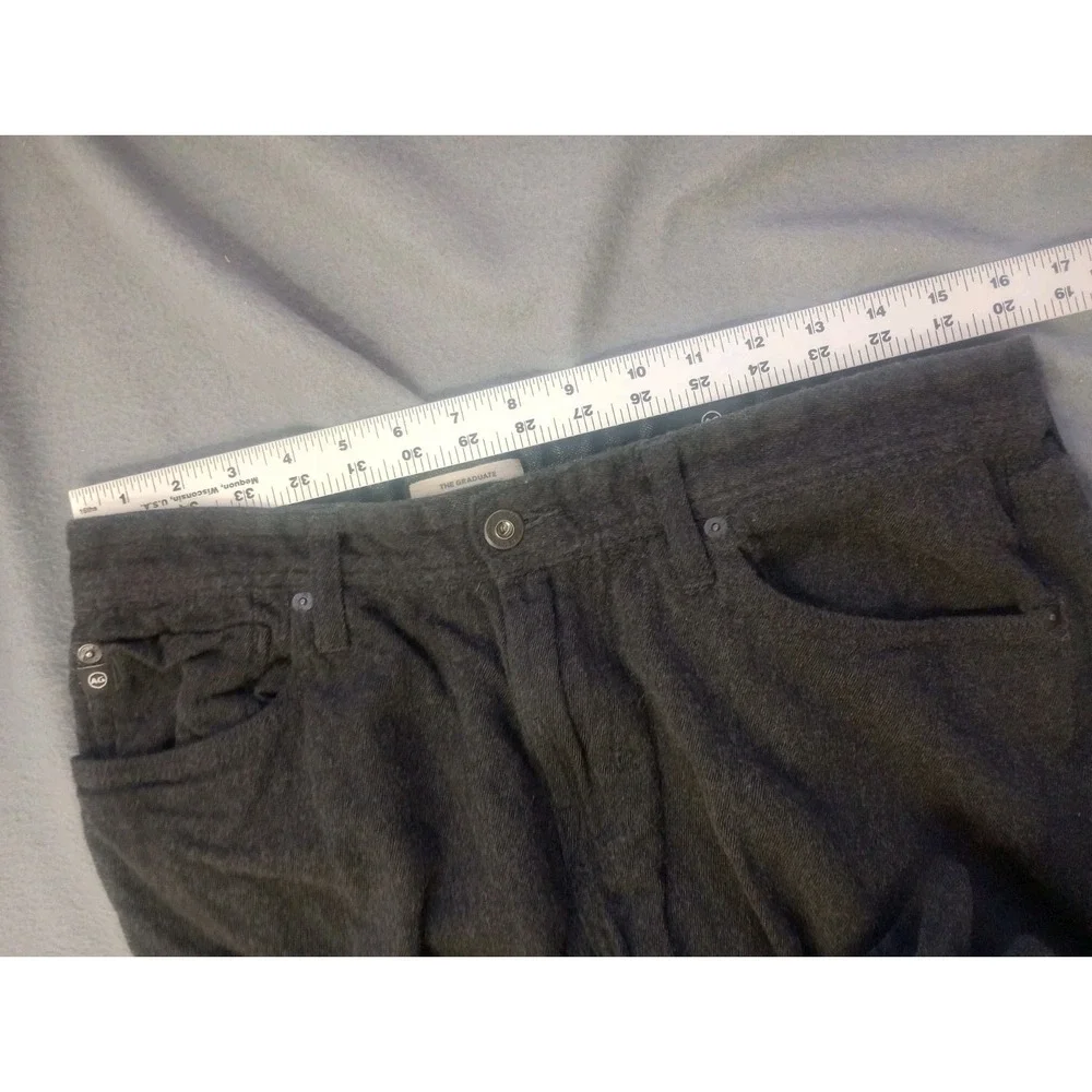 Adriano Goldschmeid AG Graduate Pants Mens 33x27 Black Wool Blend Tailored Leg